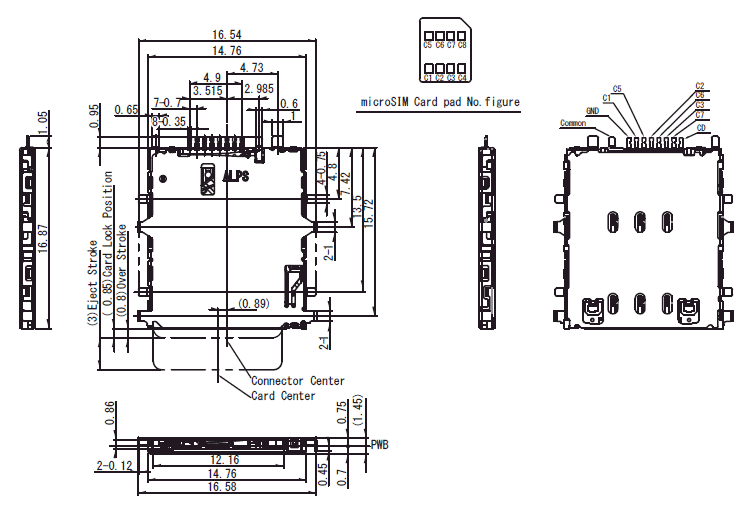 scgh1b microSIM卡连接器系列
